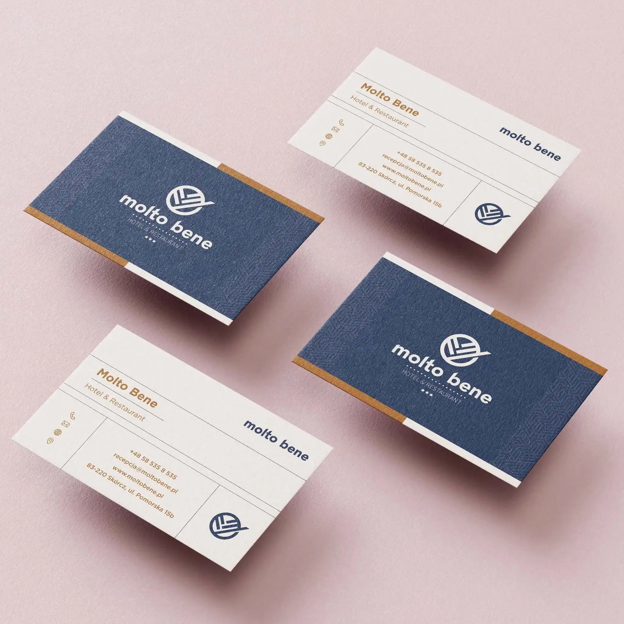 Wizytówki dla hotelu i restauracji Molto Bene